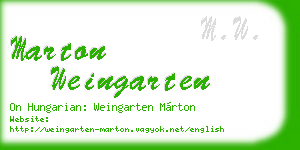 marton weingarten business card